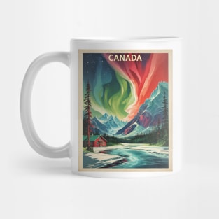 Canada Aurora Borealis Vintage Poster Tourism Art Mug